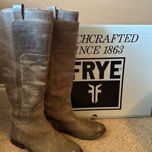 Frye Distressed Gray Leather Boots